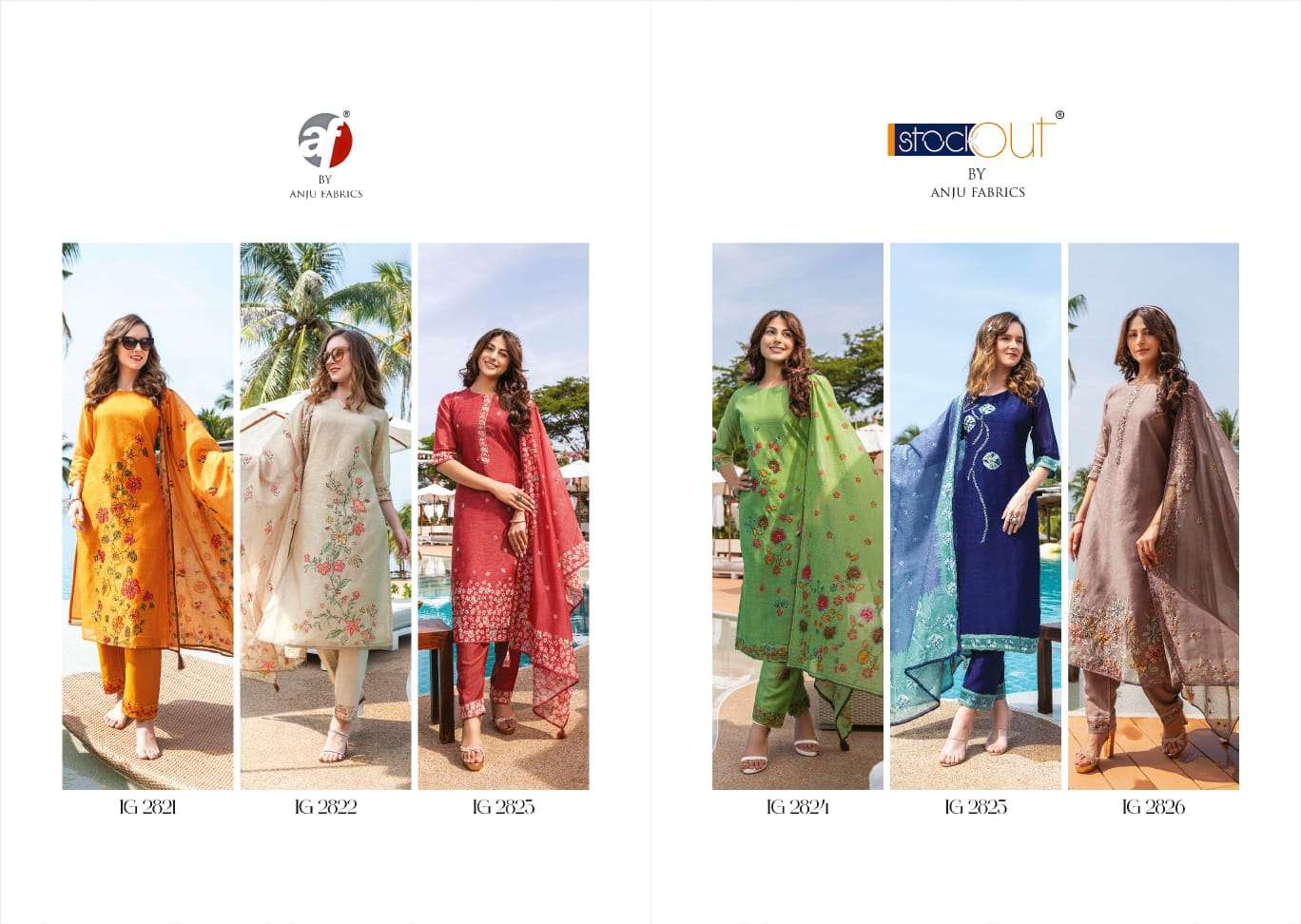 INSTAGIRL VOL 4 MODAL SILK COTTON LINNING KATHA WORK KURTI WITH JAAM SILK PANT AND DUPATTA BY AF BRAND INDEX